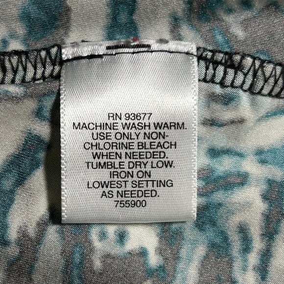 Liz Claiborne 90s Retro Faux Wrap Top XL, Side Ruching, Collar, 3/4 Sleeves EUC - Picture 7 of 8